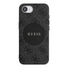 Guess для iPhone 16e чехол PU 4G with Round Patch Metal logo Hard Black (MagSafe)