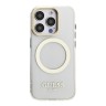 Guess для iPhone 15 Pro Max чехол PC/TPU Metal outline and Camera Stand Hard Transp/Gold (MagSafe)