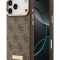 Guess для iPhone 17 Pro Max чехол PU 4G Plate metal logo and Gold camera Hard Brown (MagSafe)