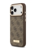 Guess для iPhone 17 Pro Max чехол PU 4G Plate metal logo and Gold camera Hard Brown (MagSafe)