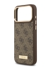 Guess для iPhone 17 Pro Max чехол PU 4G Plate metal logo and Gold camera Hard Brown (MagSafe)