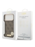 Guess для iPhone 17 Pro Max чехол PU 4G Plate metal logo and Gold camera Hard Brown (MagSafe)