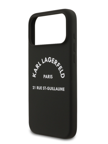Karl Lagerfeld для iPhone 17 Pro Max чехол Liquid silicone RSG logo Hard Black (MagSafe)