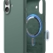Elago для iPhone 17 чехол Magnetic Silicone Midnight Green (MagSafe)