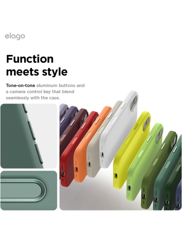 Elago для iPhone 17 чехол Magnetic Silicone Midnight Green (MagSafe)
