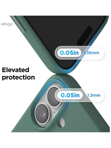 Elago для iPhone 17 чехол Magnetic Silicone Midnight Green (MagSafe)