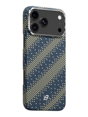BlueO чехол для iPhone 17 Pro Max, Tactile Woven Air Aramid fiber (Kevlar) Galaxy Green (MagSafe)