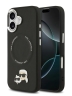 Karl Lagerfeld для iPhone 17 чехол PU NFT Karl & Choupette heads Metal pin & Cam Hard Black (MagSafe)