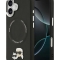 Karl Lagerfeld для iPhone 17 чехол PU NFT Karl & Choupette heads Metal pin & Cam Hard Black (MagSafe)