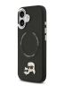 Karl Lagerfeld для iPhone 17 чехол PU NFT Karl & Choupette heads Metal pin & Cam Hard Black (MagSafe)