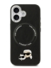 Karl Lagerfeld для iPhone 17 чехол PU NFT Karl & Choupette heads Metal pin & Cam Hard Black (MagSafe)