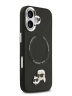 Karl Lagerfeld для iPhone 17 чехол PU NFT Karl & Choupette heads Metal pin & Cam Hard Black (MagSafe)