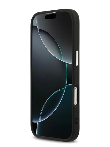 Karl Lagerfeld для iPhone 17 чехол PU NFT Karl & Choupette heads Metal pin & Cam Hard Black (MagSafe)