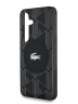 Lacoste для Galaxy S25 чехол PC/TPU Double layer Silver Croc logo Hard Black (MagSafe)
