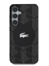 Lacoste для Galaxy S25 чехол PC/TPU Double layer Silver Croc logo Hard Black (MagSafe)