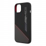 Чехол AMG Liquid Silicone Two tones Red line Hard для iPhone 13, черный/серый