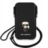 Lagerfeld для смартфонов Pouch PU Saffiano Ikonik Patch (metal) Black (M-size) KLHCP12MOPHKMK