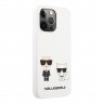 Чехол Lagerfeld Liquid silicone Karl & Choupette Hard для iPhone 13 Pro, белый