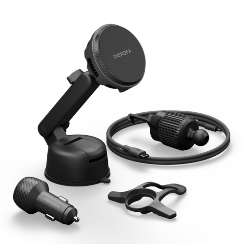 Energea Автодержатель-беспроводное ЗУ MagArctic Drive Qi 2.2  25W Air/Dash +АЗУ 45WGunmetal