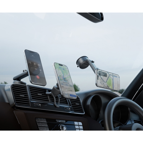 Energea Автодержатель-беспроводное ЗУ MagArctic Drive Qi 2.2  25W Air/Dash +АЗУ 45WGunmetal