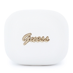 Guess Наушники TWS Bluetooth PU Leather Script metal logo with AI White