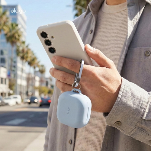 Elago для Galaxy Buds 4/4 Pro чехол Silicone Hang case Light Blue