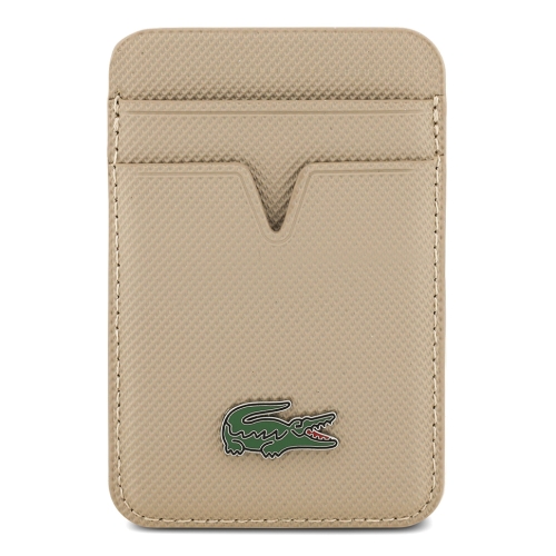 Lacoste картхолдер Wallet MagSafe Cardslot PVC Lacquer Metal logo Taupe