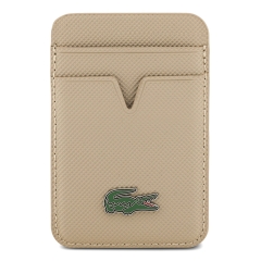 Lacoste картхолдер Wallet MagSafe Cardslot PVC Lacquer Metal logo Taupe