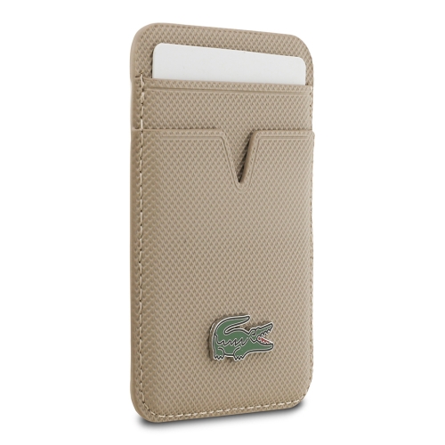 Lacoste картхолдер Wallet MagSafe Cardslot PVC Lacquer Metal logo Taupe