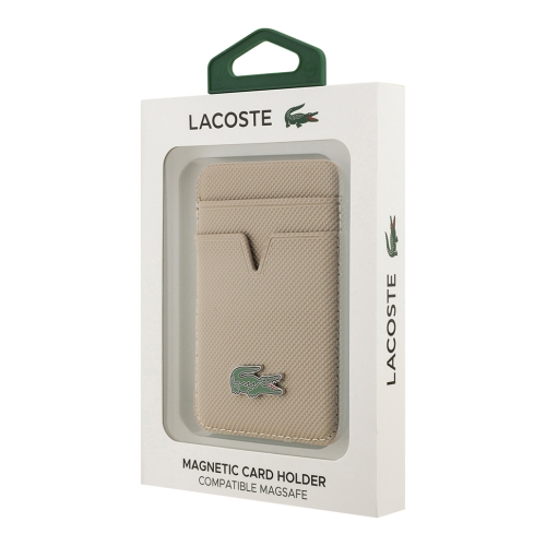 Lacoste картхолдер Wallet MagSafe Cardslot PVC Lacquer Metal logo Taupe