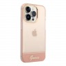 Чехол Guess Translucent w Electroplated camera Hard для iPhone 14 Pro, розовый
