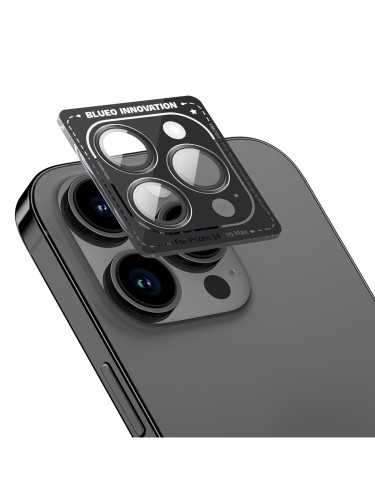 BLUEO Camera lens Armor metal для камеры iPhone 14 Pro | 14 Pro Max, Black (3 шт +installer)