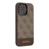 Чехол Guess PU 4G Bottom stripe Metal logo Hard для iPhone 13 Pro, коричневый