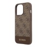 Чехол Guess PU 4G Bottom stripe Metal logo Hard для iPhone 13 Pro, коричневый