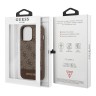 Чехол Guess PU 4G Bottom stripe Metal logo Hard для iPhone 13 Pro, коричневый