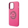 Чехол Lagerfeld Liquid silicone Round RSG logo для iPhone 14 Pro Max, розовый