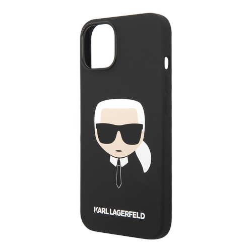 Чехол Lagerfeld Liquid silicone Karl's Head для iPhone 14, черный (MagSafe)