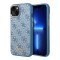 Чехол Guess PU 4G Script metal logo Hard для iPhone 14, голубой