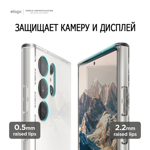 Чехол Elago GLIDE для Galaxy S23 Ultra, прозрачный/фиолетовый