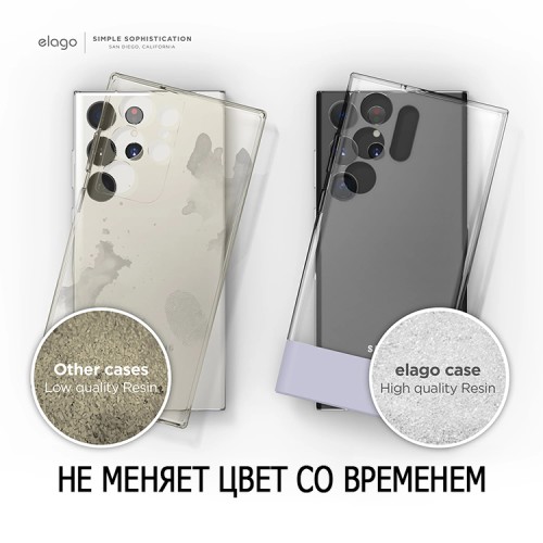 Чехол Elago GLIDE для Galaxy S23 Ultra, прозрачный/фиолетовый