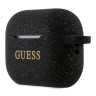 Чехол Guess Silicone Glitter с кольцом для Airpods Pro 2, черный