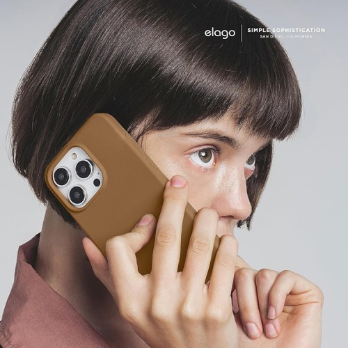 Elago для iPhone 15 Pro Max чехол Soft silicone (Liquid) Brown