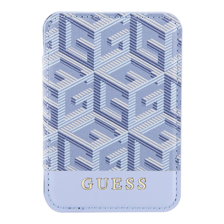 Guess Wallet Cardslot MagSafe PU G CUBE with metal logo Blue