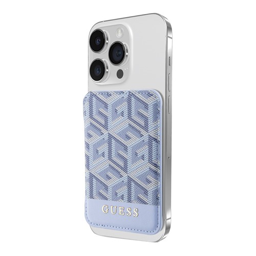 Guess магнитный бумажник Wallet Cardslot MagSafe PU G CUBE with metal logo Blue