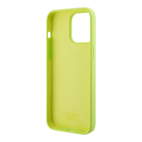 Karl Lagerfeld для iPhone 15 Pro чехол Liquid silicone RSG Round logo Hard Green