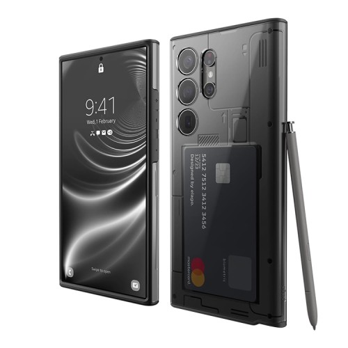 Elago для Galaxy S24 Ultra чехол X-RAY (pc/tpu) with Card storage Black/Clear