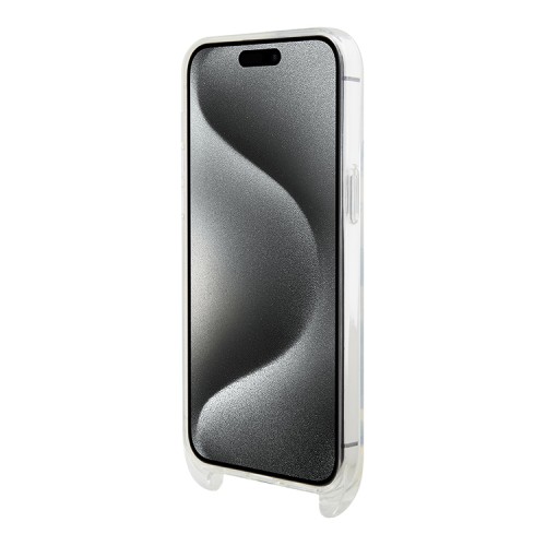 Karl Lagerfeld для iPhone 13 Pro Max чехол Crossbody PC/TPU NFT Karl Ikonik + Big Strap Hard Transparent