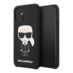 Чехол Karl Lagerfeld Liquid silicone Iconic Karl для iPhone 11, черный