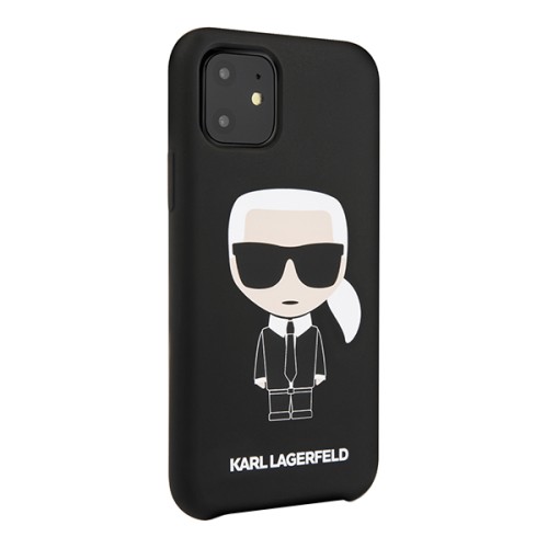Чехол Karl Lagerfeld Liquid silicone Iconic Karl для iPhone 11, черный