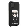 Чехол Karl Lagerfeld Liquid silicone Iconic Karl для iPhone 11, черный